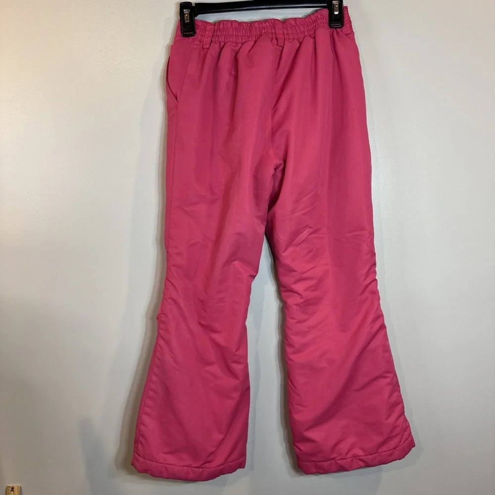 Faded Glory Girls Snow Pants L 10-12 Pink Ski Winter Reinforced‎ Knees Utility